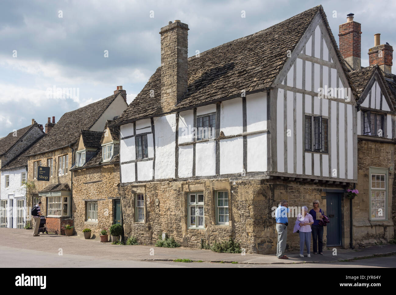 Timber-framed houses, High Street, Lacock, Wiltshire, England, United Kingdom Stock Photo