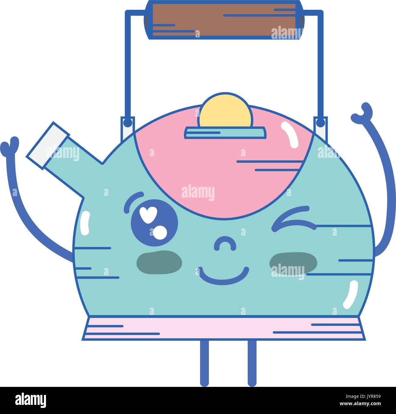 kawaii cute funny teapot utensil Stock Vector Image & Art Alamy
