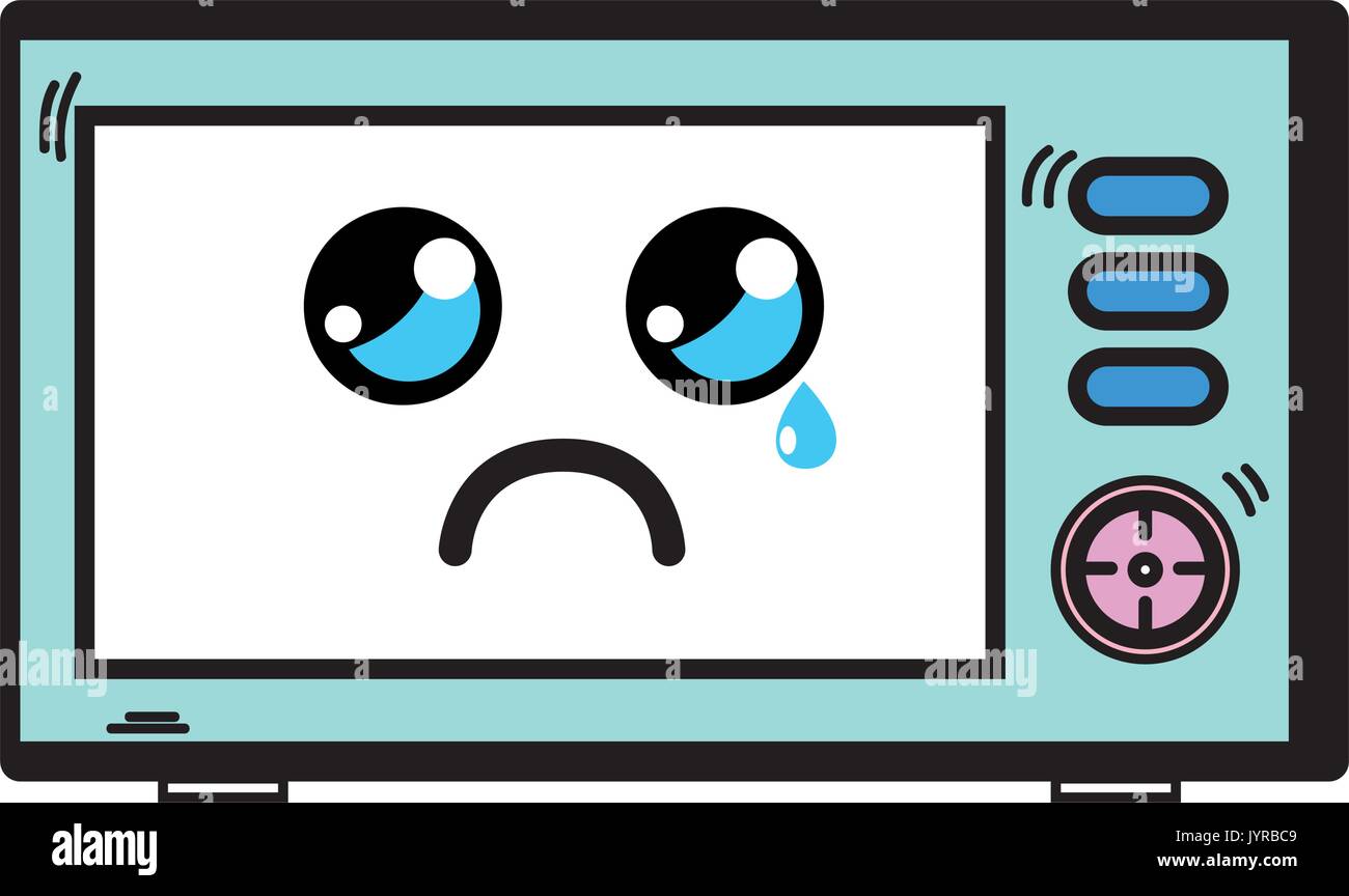 kawaii cute crying microwaves technology Stock Vector Image & Art - Alamy