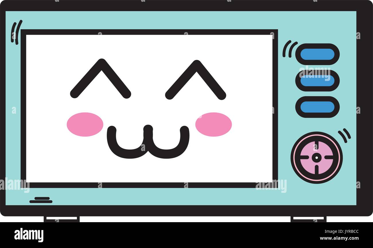 Cute Microwave Clipart-Kawaii Microwave Graphic by Happy