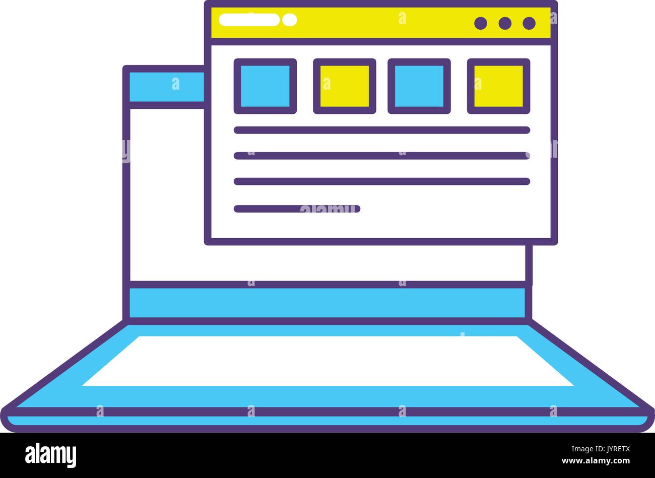 laptop with business virtual document information Stock Vector Image ...