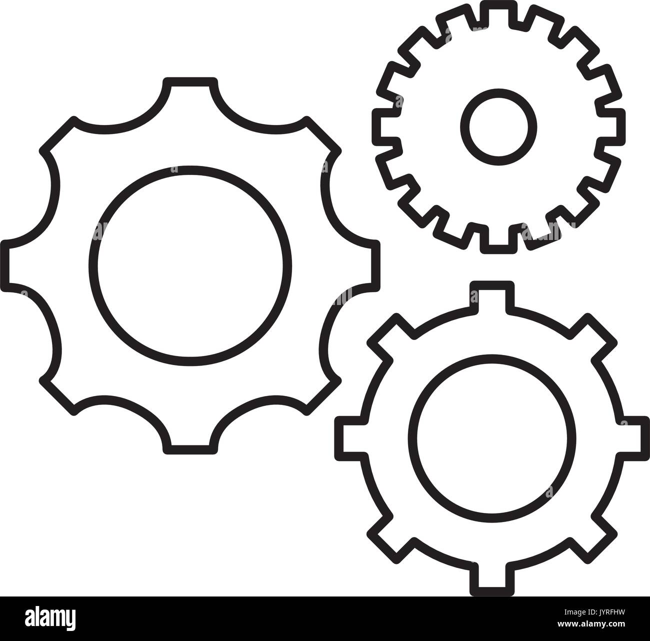 line gears engineering industry process technology Stock Vector Image ...