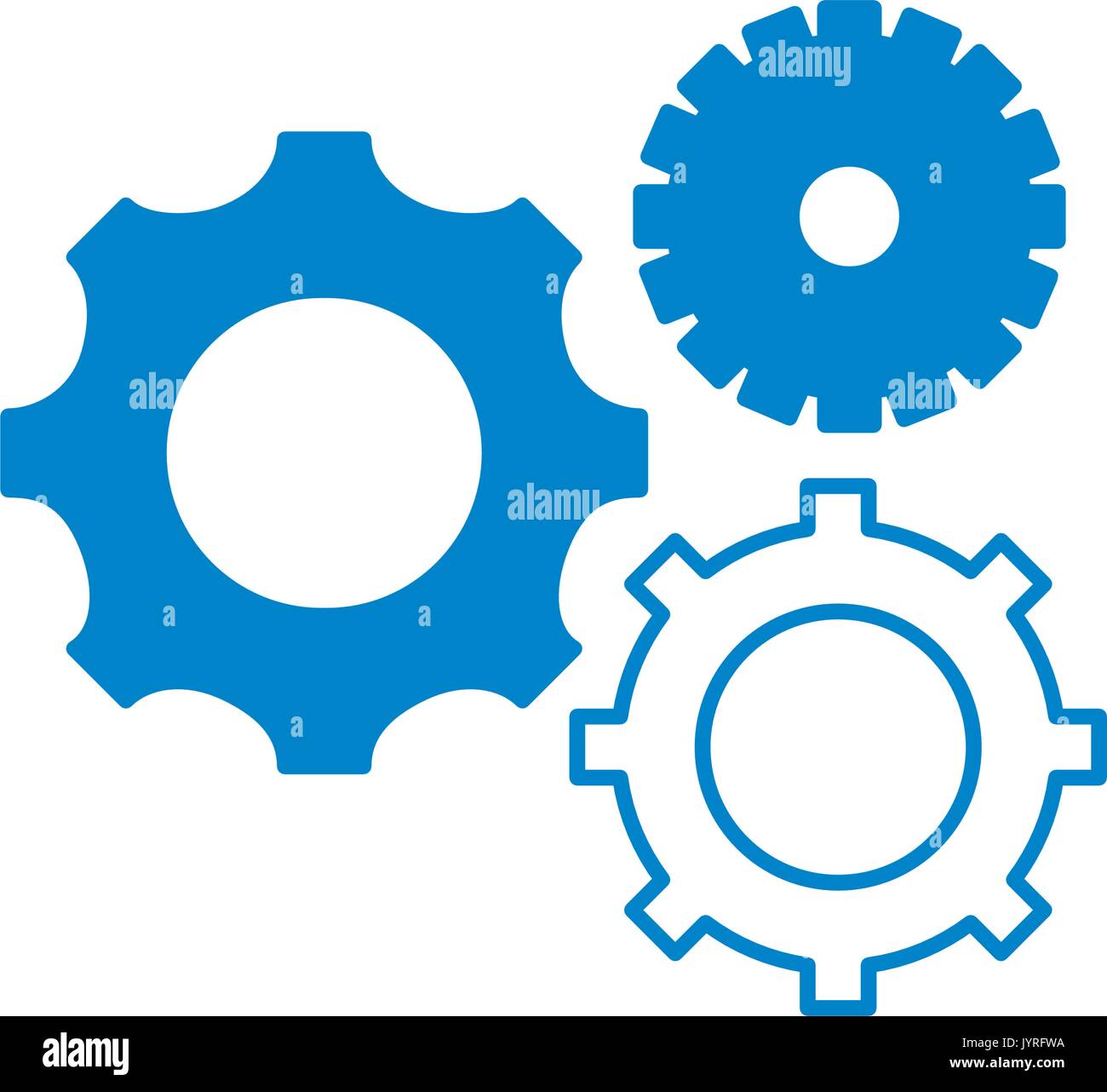 silhouette gears engineering industry process technology Stock Vector ...