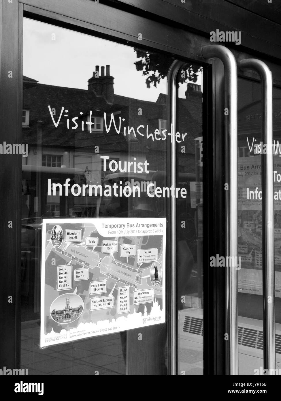 Information Centre entrance, helping visitors and tourist visiting the city Stock Photo