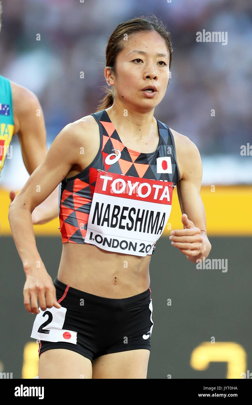Rina NABESHIMA (Japan) competing in the 5000m Women Heat 1 at the 2017, IAAF World Championships, Queen Elizabeth Olympic Park, Stratford, London, UK. Stock Photo