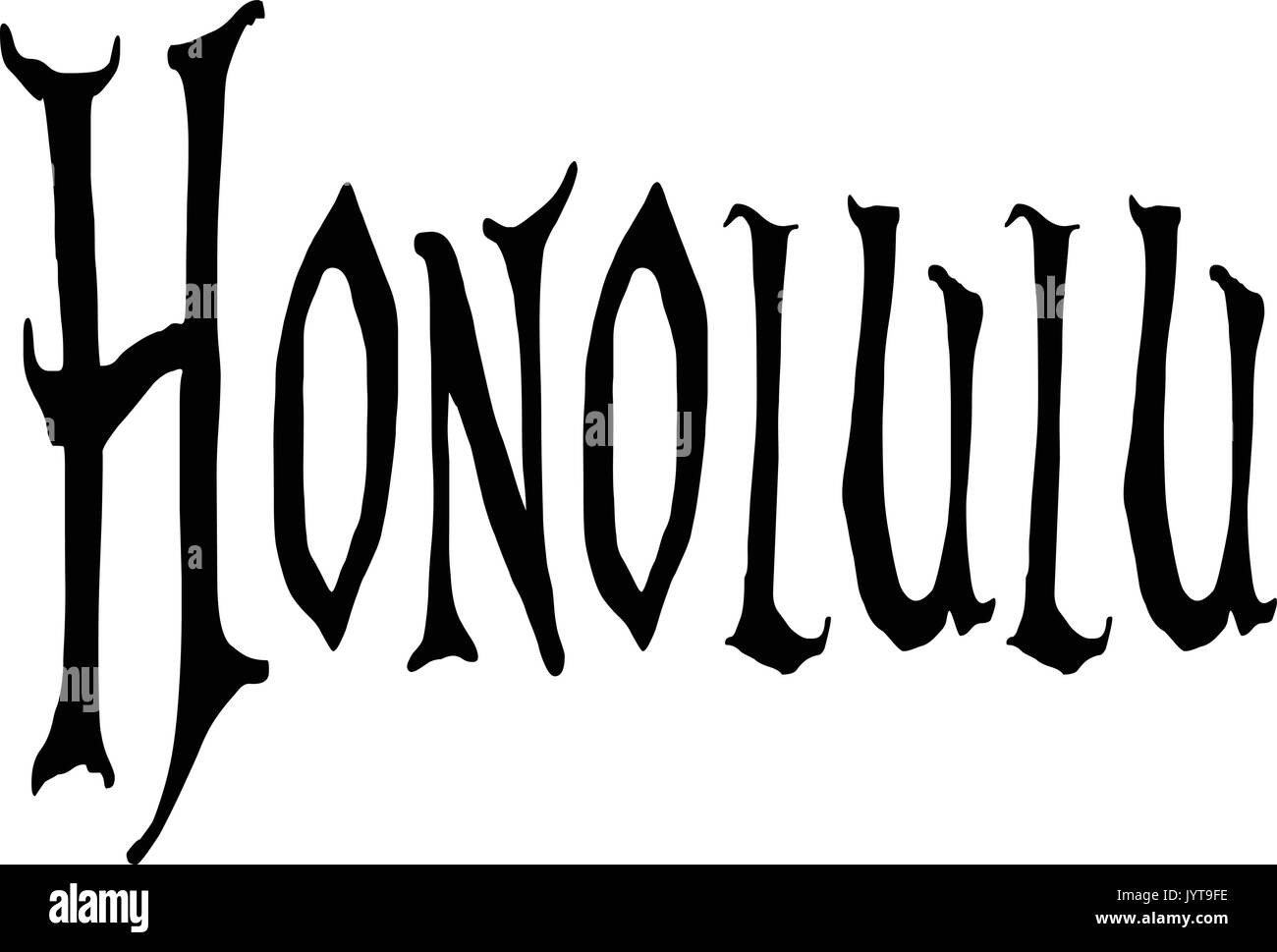 Honolulu text sign illustration on white background Stock Vector