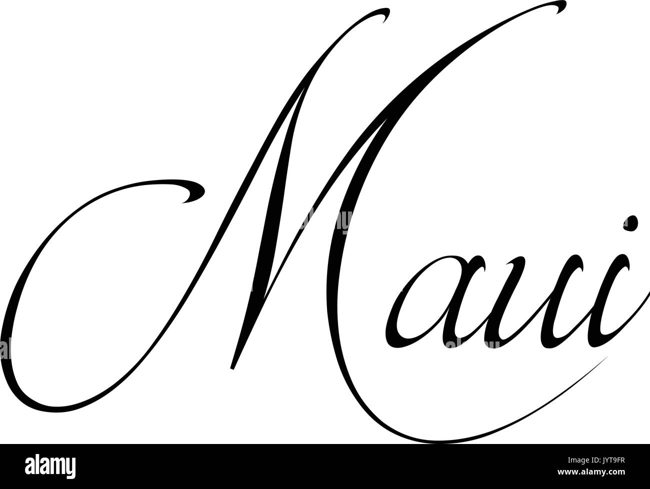 Maui text sign illustration on white background Stock Vector