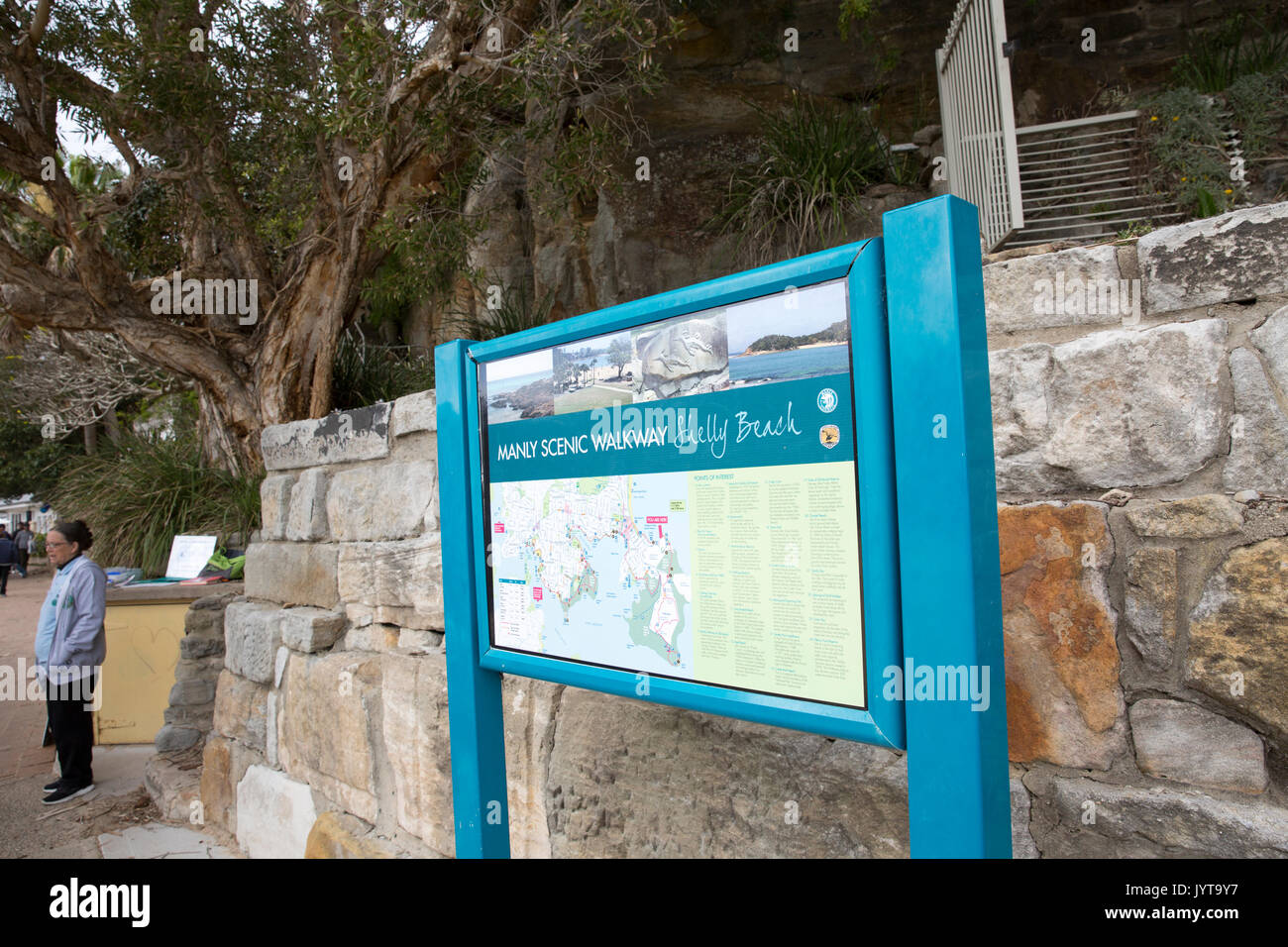 Manly to Shelly beach scenic walkway coastal path at Manly beach,Sydney northern beaches,Australia Stock Photo