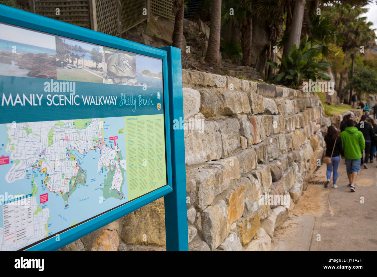 Manly to Shelly beach scenic walkway coastal path at Manly beach,Sydney northern beaches,Australia Stock Photo