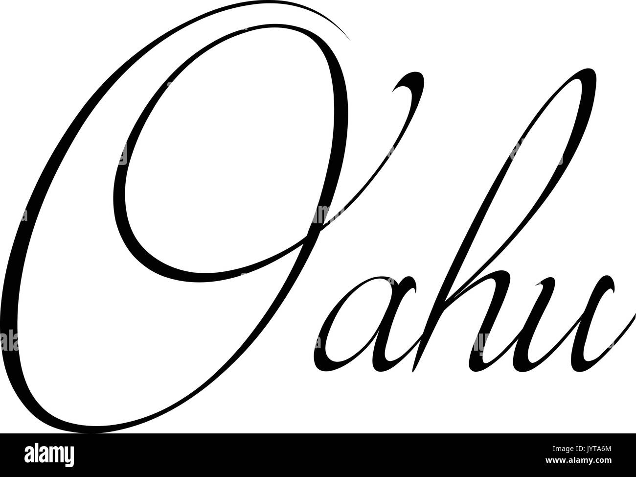 Oahu text sign illustration on white background Stock Vector