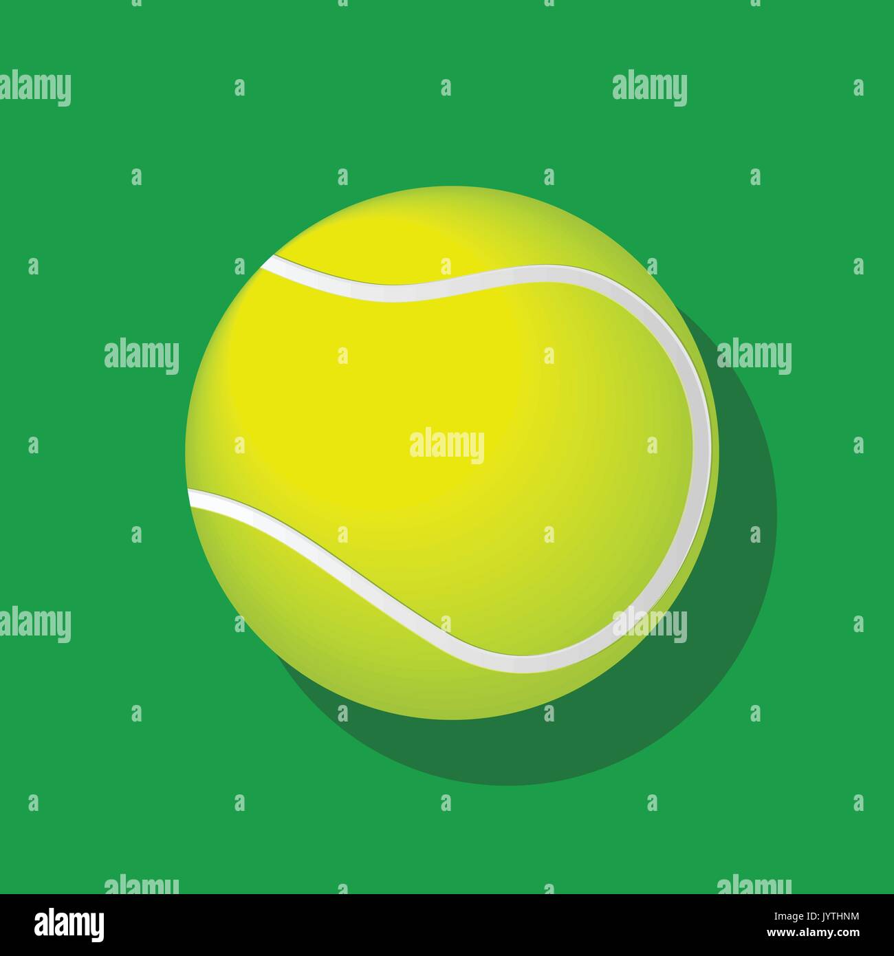 Tennis ball isolated with shadow on white background. Vector EPS10 illustration. Stock Vector