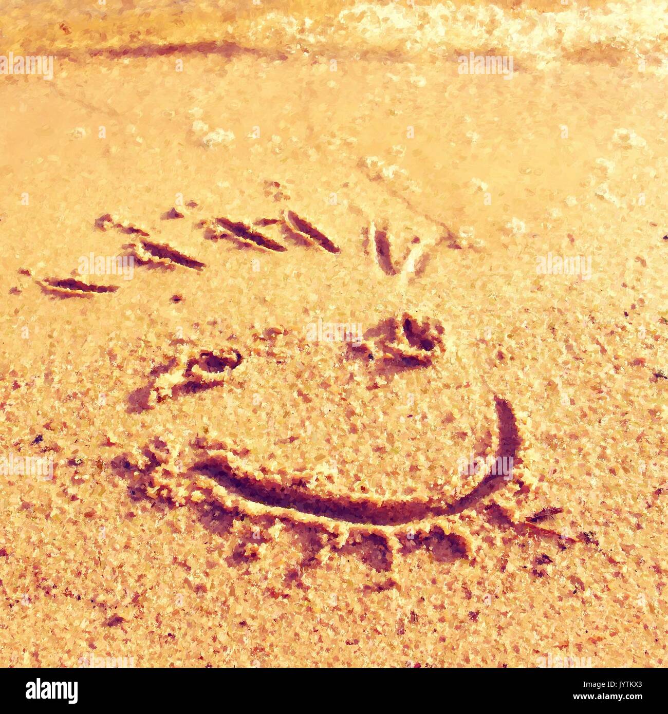 Sand Smiling Sand drawn eye hi-res stock photography and images - Alamy