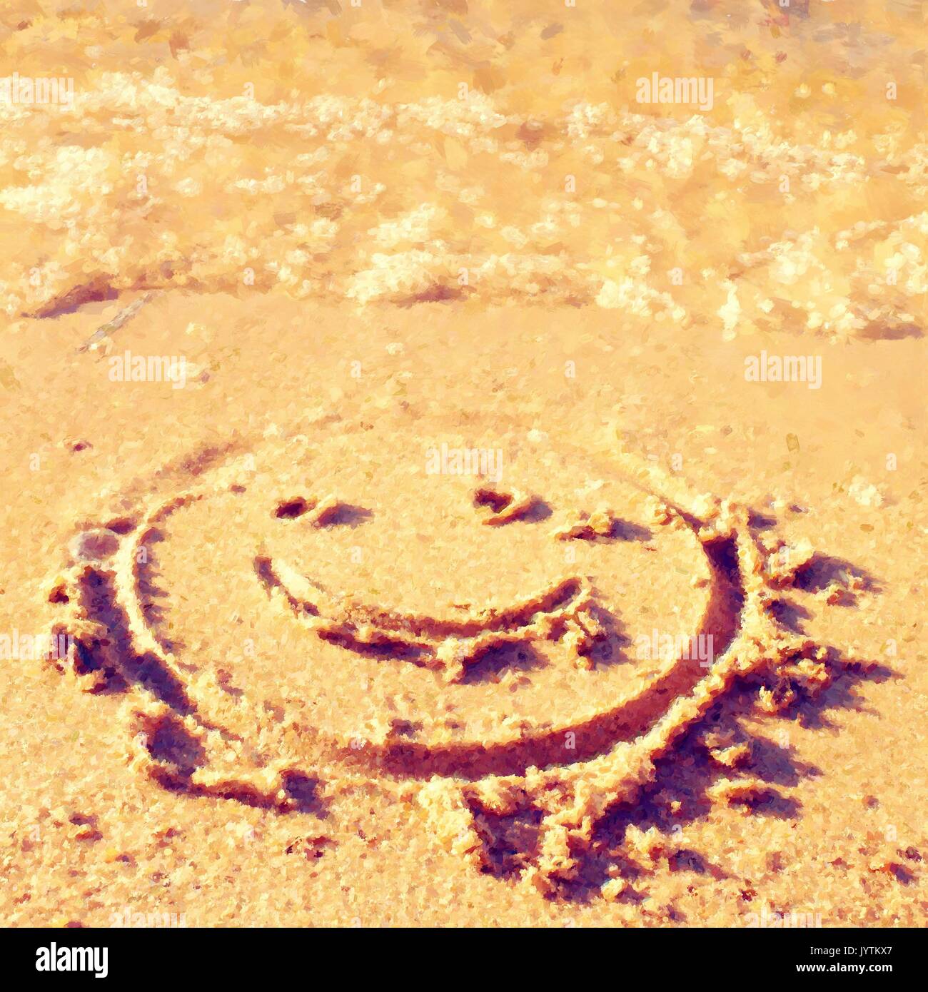 Sand Smiling Sand drawn eye hi-res stock photography and images - Alamy