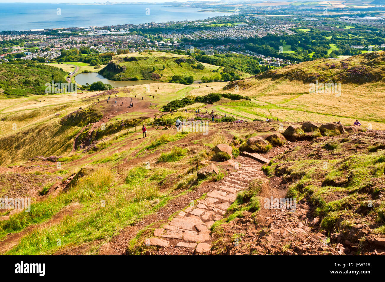 The view from Arthur's Seat, Holyrood Park, Edinburgh, Scotland Stock