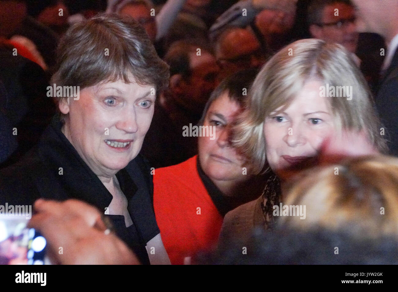 Auckland, New Zealand. 20th Aug, 2017. Former Prime Minister Helen Clark (L) attends the Labour Party's official campaign launch at Auckland Town Hall, New Zealand on Aug 20, 2017The 2017 New Zealand general election is scheduled to be held on 23 September 2017 . The current government is National Party. Credit: Shirley Kwok/Pacific Press/Alamy Live News Stock Photo