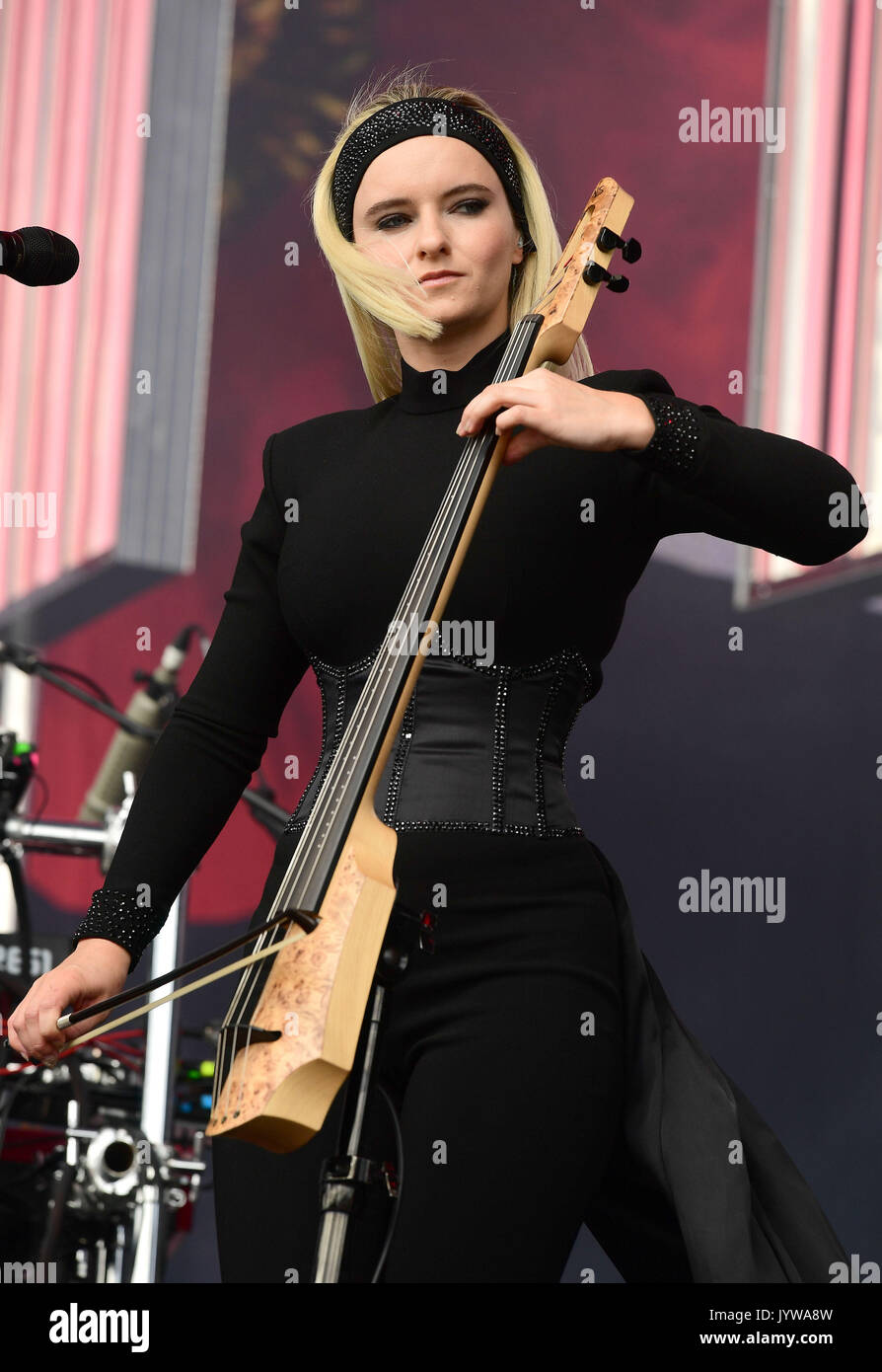Grace Chatto of Clean Bandit performing at the V Festival in Hylands