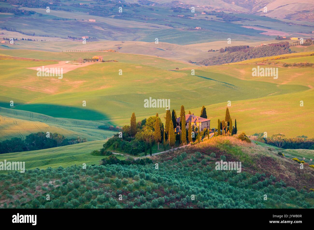 Podere Belvedere,San Quirico d'Orcia, Tuscany, Italy Stock Photo
