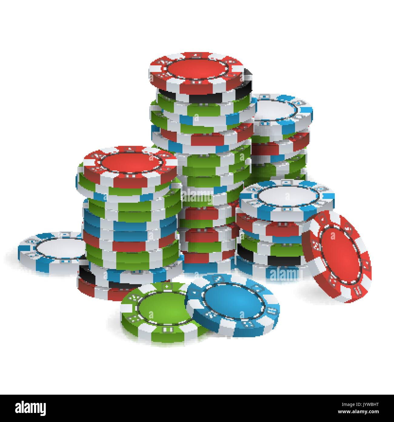 Gambling Poker Chips Stacks Vector. Realistic. Classic Colored Poker Chips  Icon Isolated On White Illustration. For Online Casino, Gambling Club, Poker,  Billboard Stock Vector Image & Art - Alamy