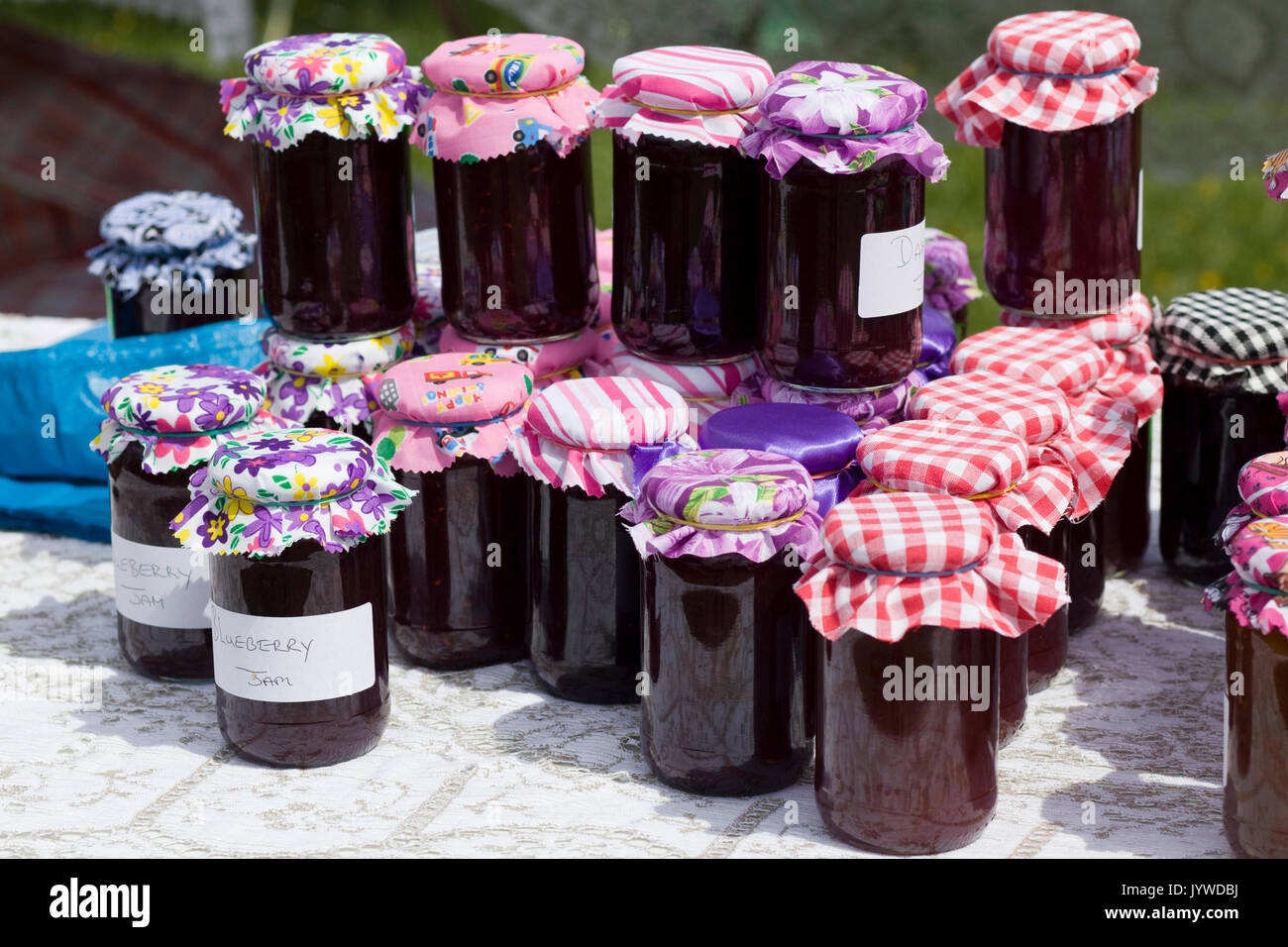 jars of homemade fruit preserve Stock Photo Alamy
