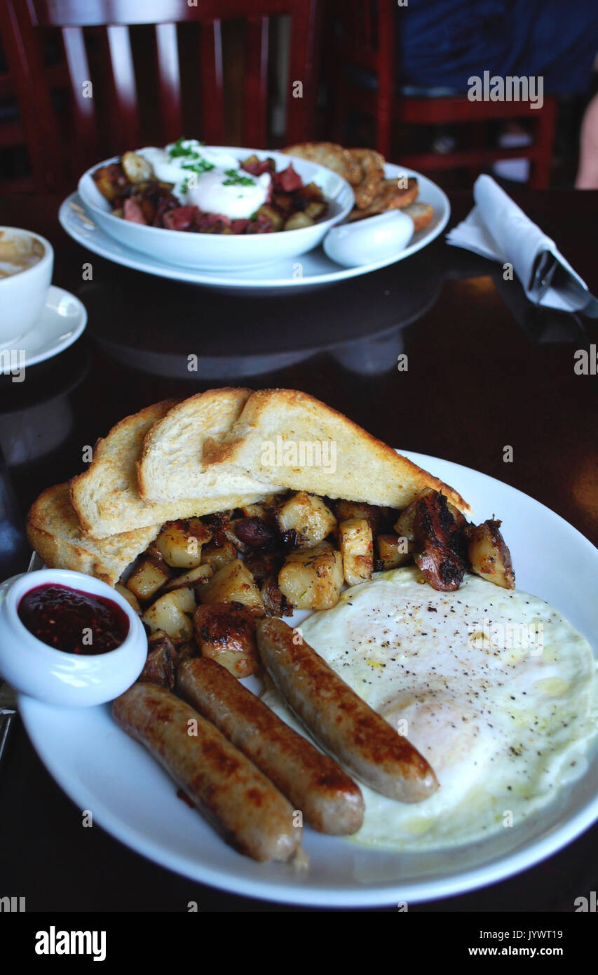 Breakfast at Port Gamble, Washington, USA Stock Photo