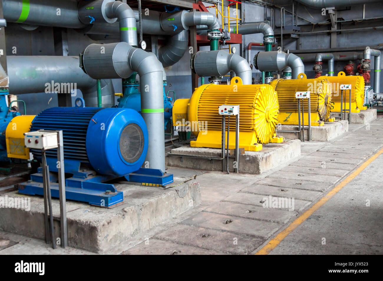 Large Water pumps with electric motors Stock Photo - Alamy