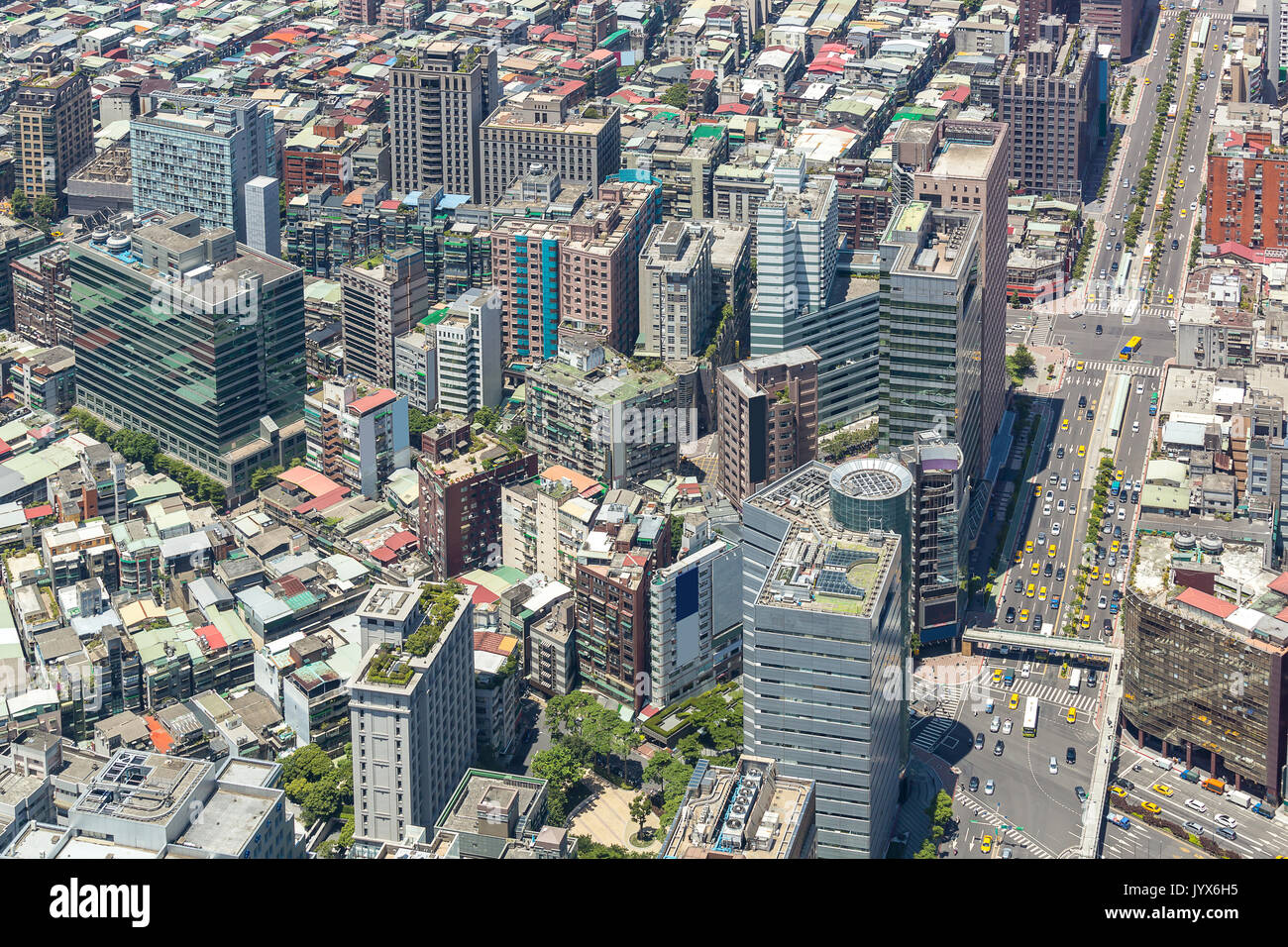 Aerial view of Taipei city downtown skyline of Taiwan Stock Photo - Alamy