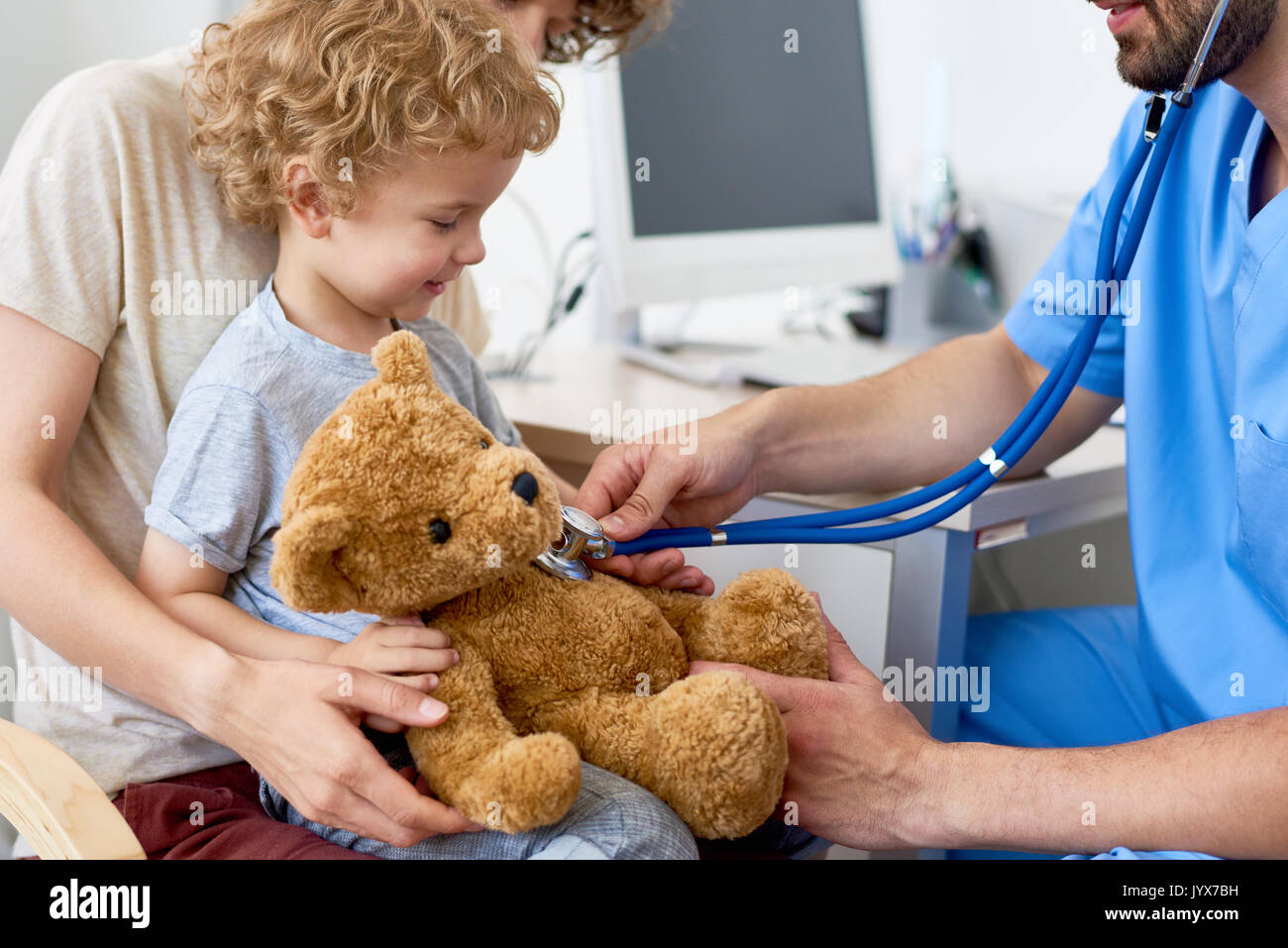 Mother and Child in Pediatric Office Stock Photo