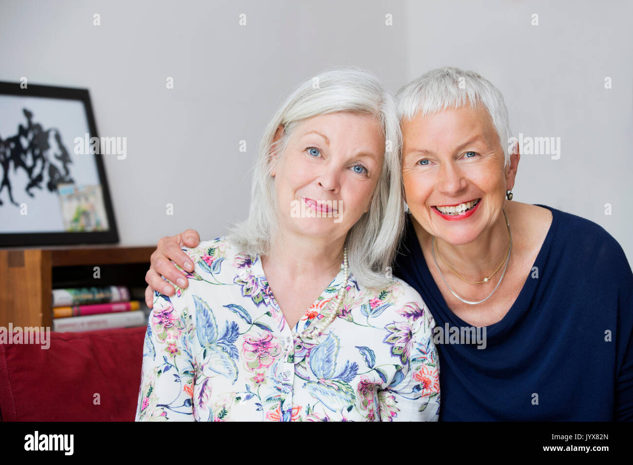 Portrait of two older women Stock Photo