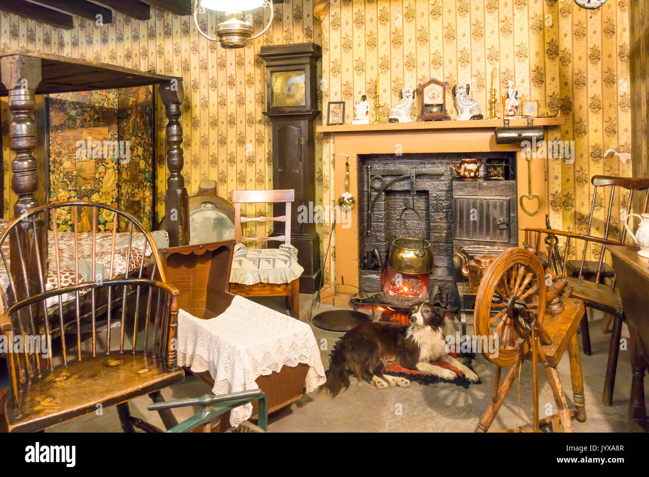 Display of a 19th Century English house Parlour in the Yorkshire Castle Museum Stock Photo
