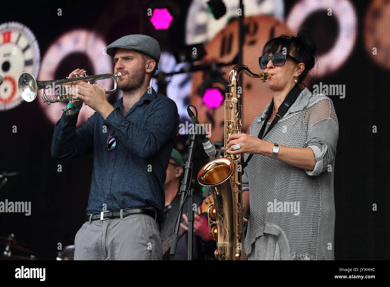 Henley-on-Thames, UK. 20th Aug, 2017. Thousands of revellers enjoy the music of The South at this year's Rewind Festival South 2017 of music of the 80's on its first day Credit: Uwe Deffner/Alamy Live News Stock Photo