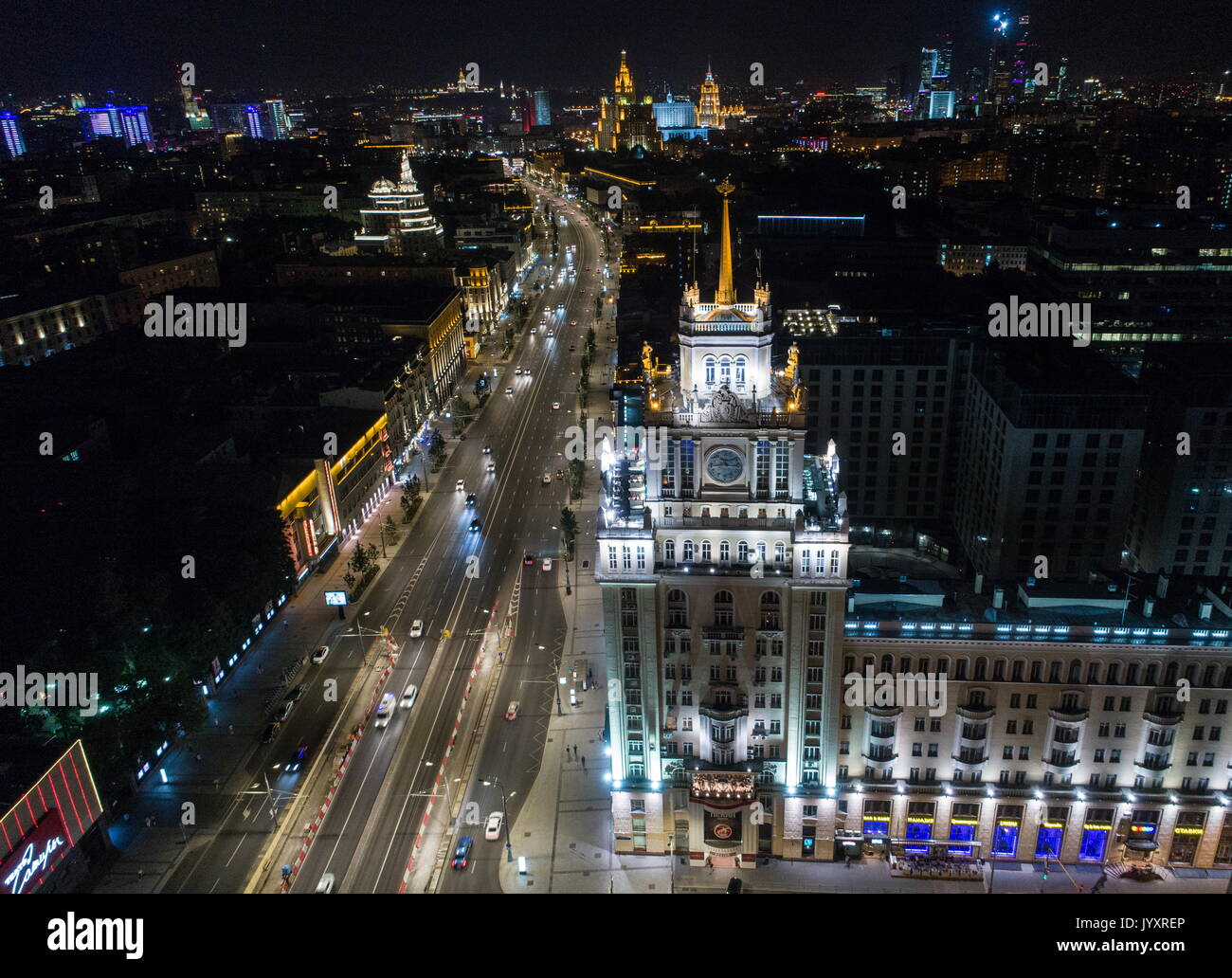 Moscow Russia th Aug 17 A Night View Of The Peking Hotel In Stock Photo Alamy