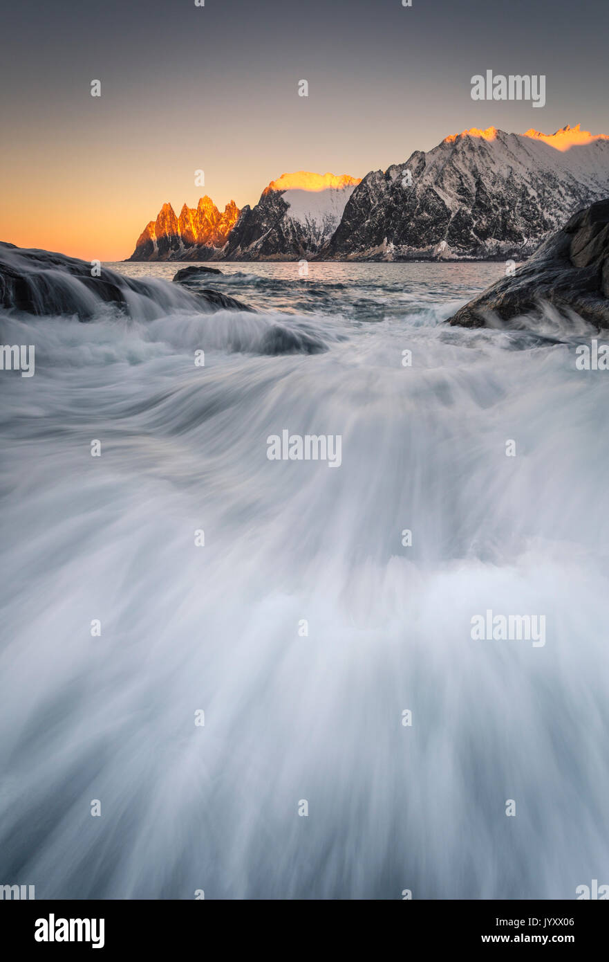 Tungeneset, Senja Island, Norway Stock Photo