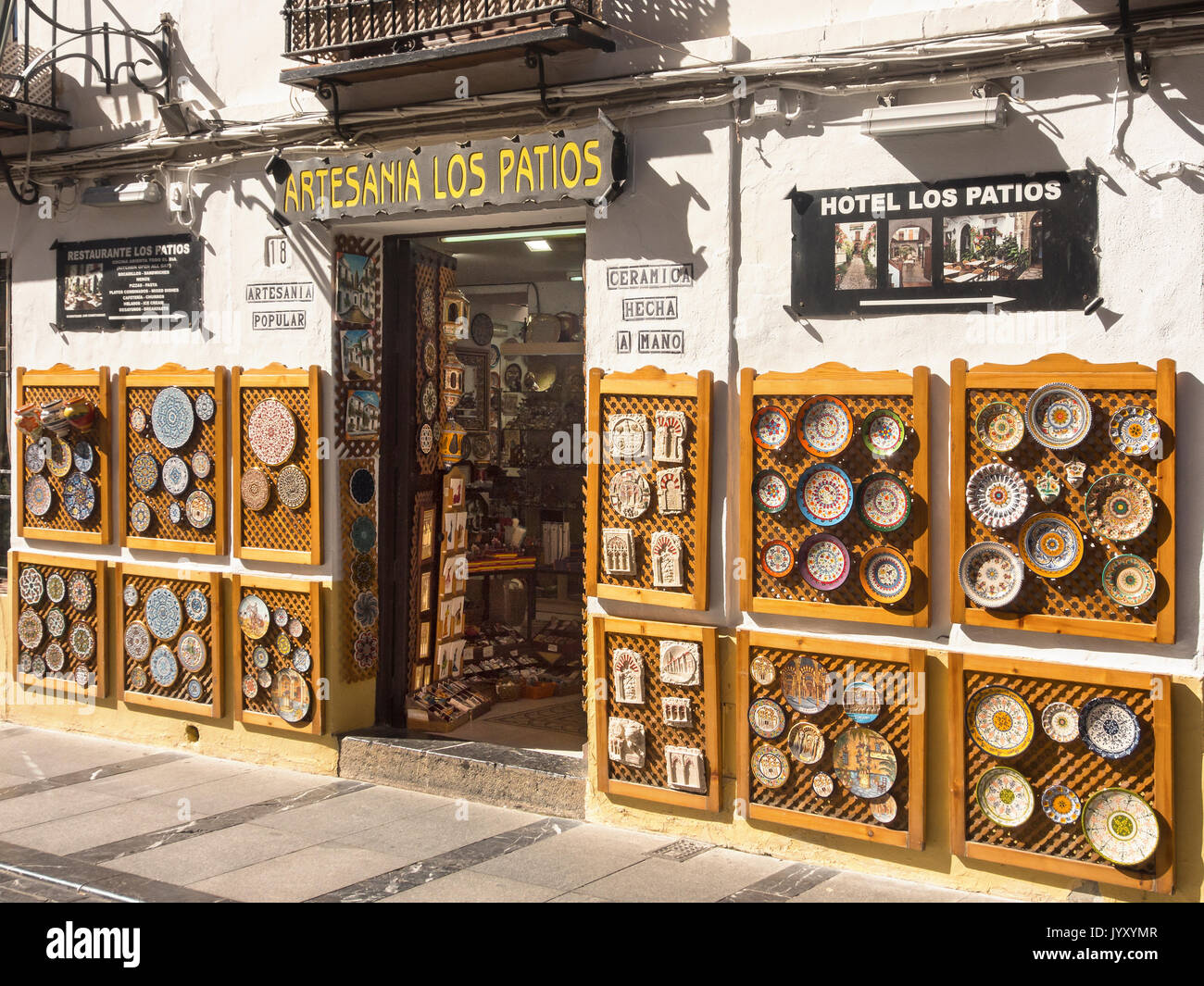 CORDOBA, SPAIN Pretty artisan Pottery shop selling Ceramic goods in