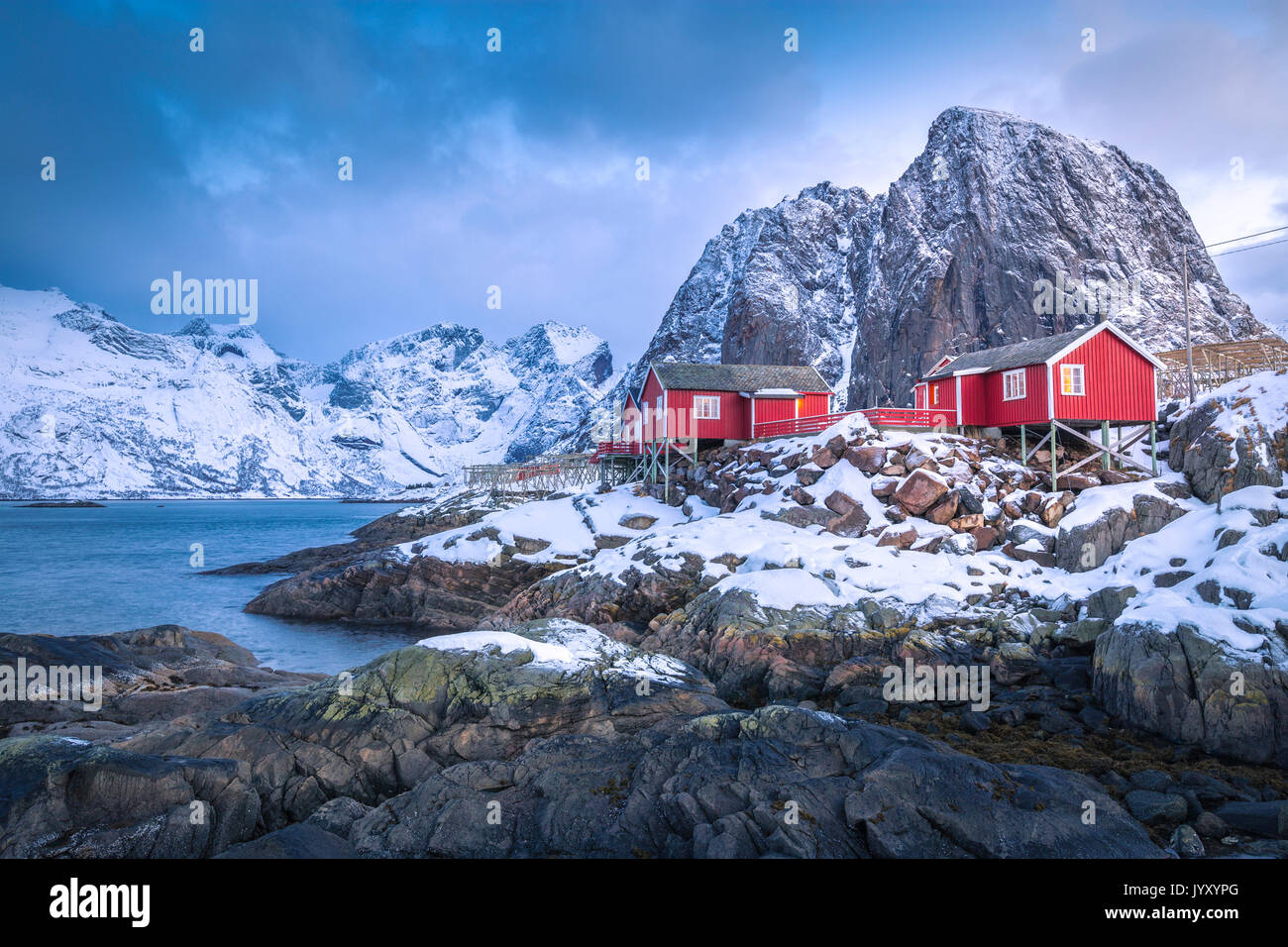Beautiful and iconic Hamnoy village, Lofoten Islands, Norway Stock Photo