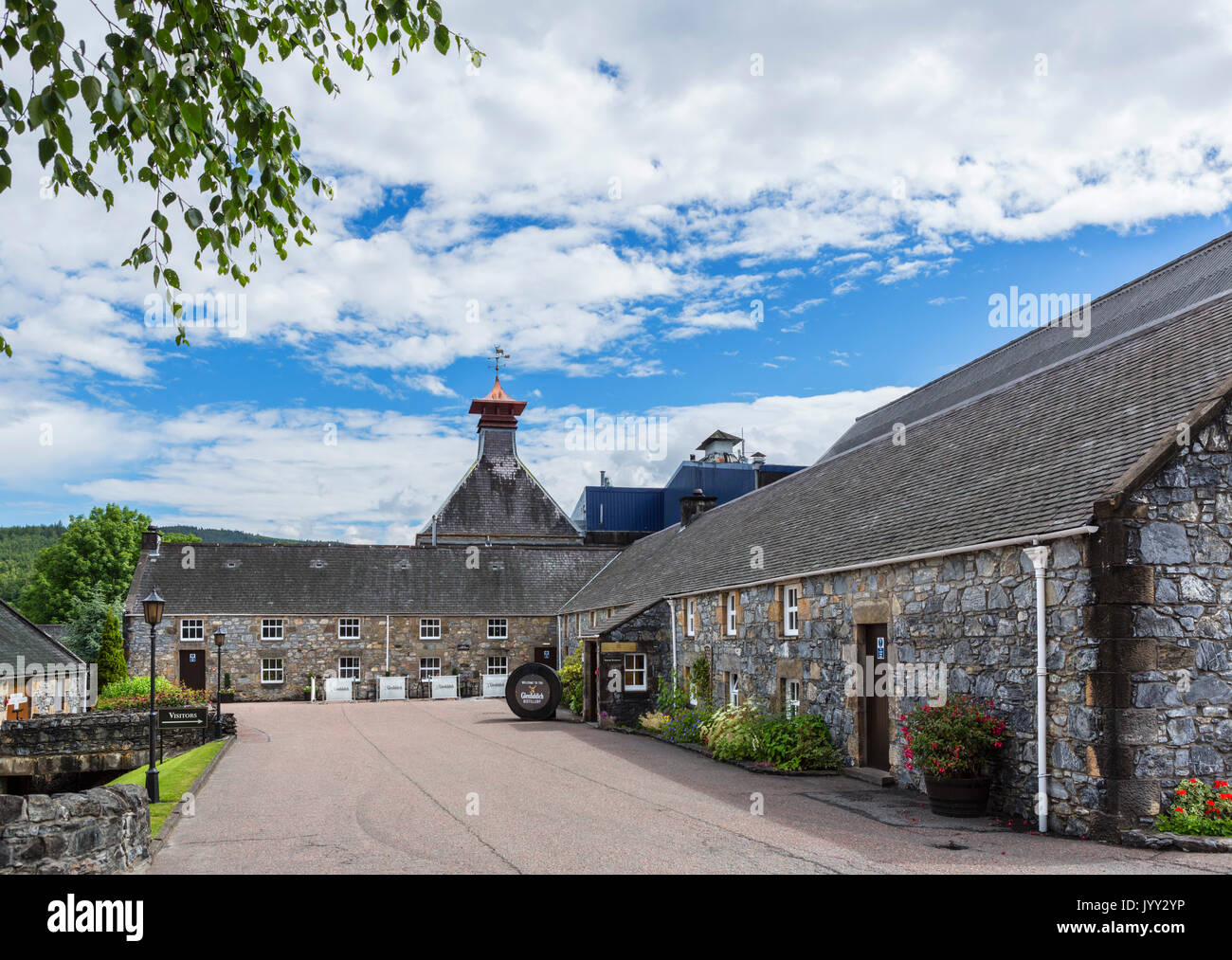 Glenfiddich whisky distillery, Dufftown, Speyside, Moray, Scotland, UK. Scottish malt whisky. Stock Photo