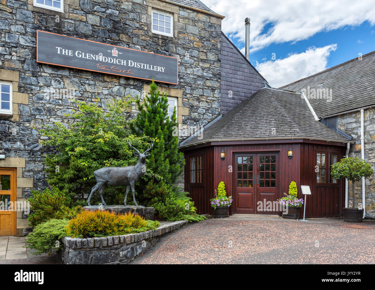 Glenfiddich whisky distillery, Dufftown, Speyside, Moray, Scotland, UK. Scottish malt whisky. Stock Photo