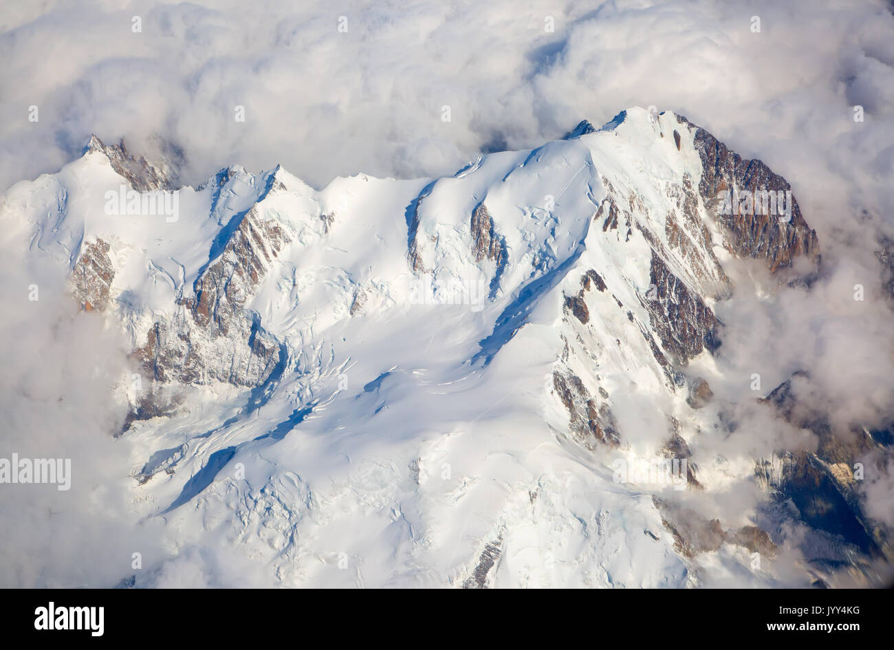 Aerial view mont blanc forest hi-res stock photography and images - Alamy