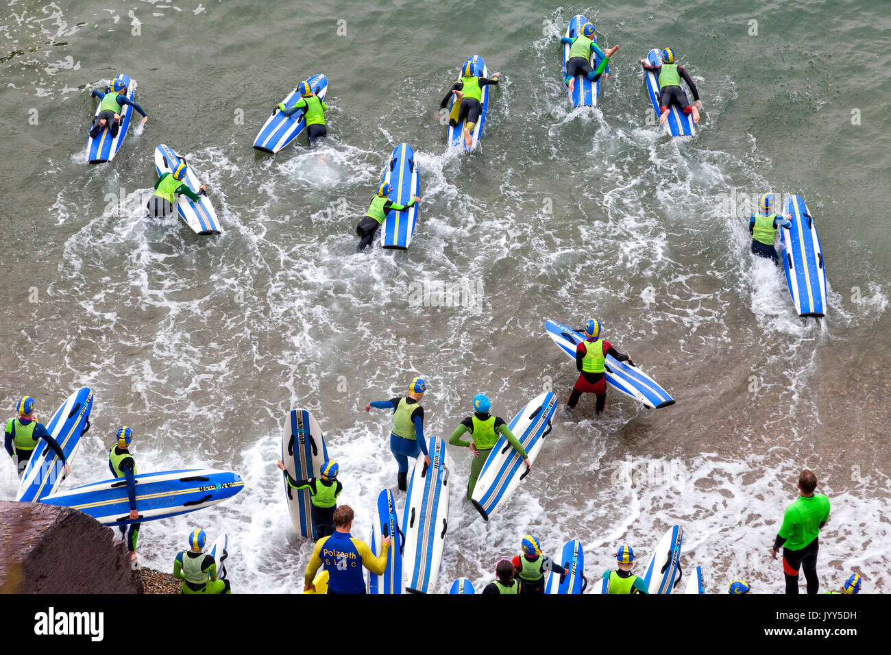 Polzeath Surf Life Saving Club on a training exercise in Polzeath