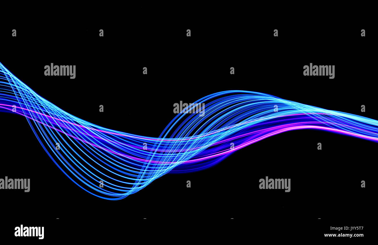 Blue and Pink Light Painting Photography, long exposure of fairy lights