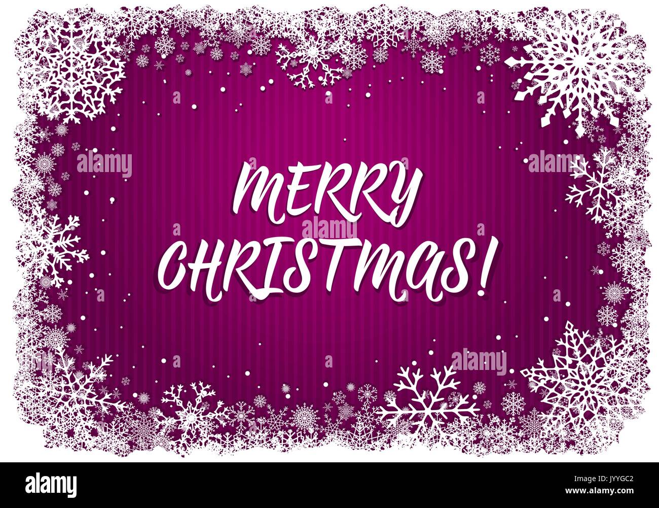Pink Christmas background with frame of snowflakes Stock Vector Image ...