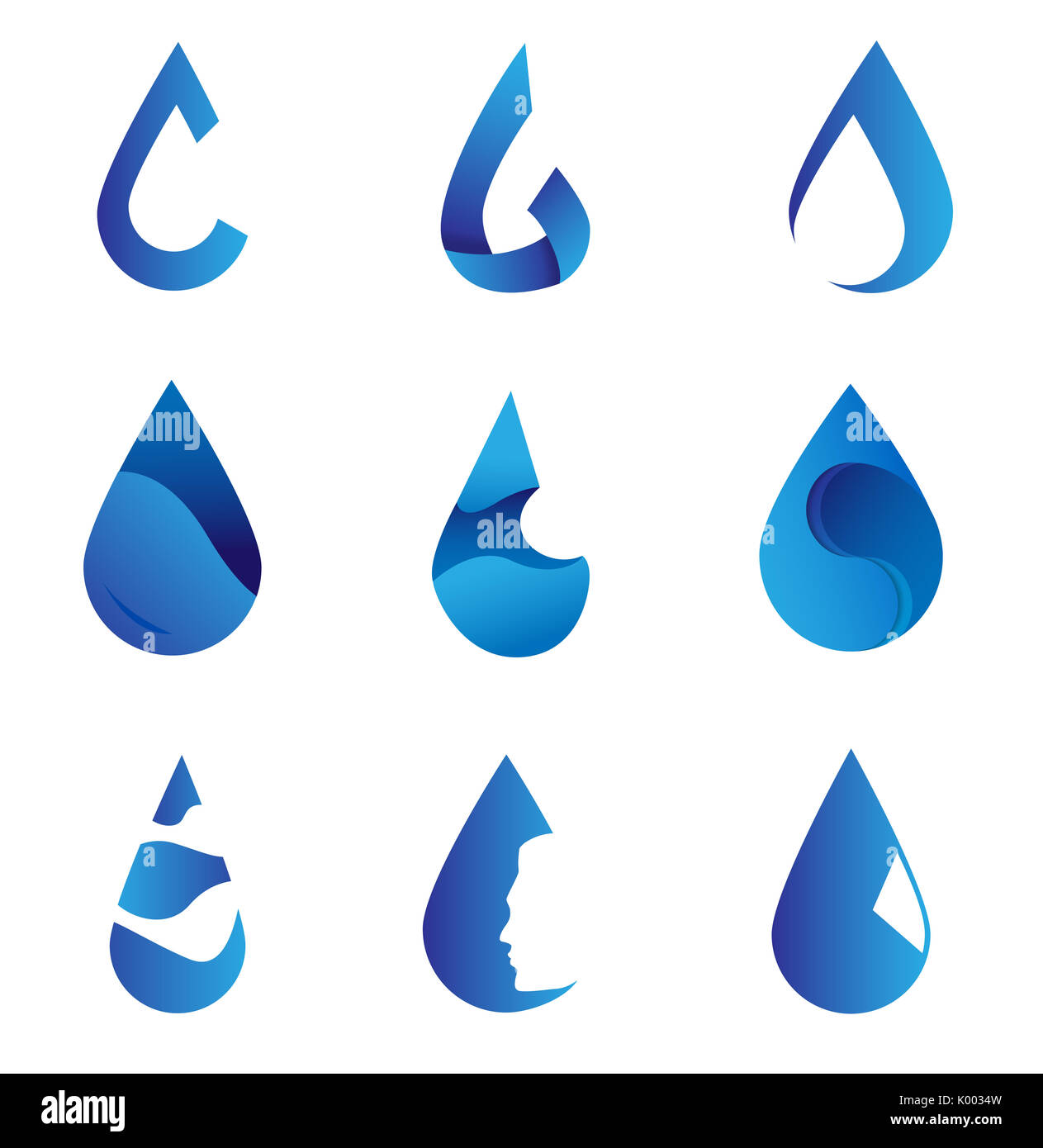 logo water collection design vector graphic many style Stock Photo