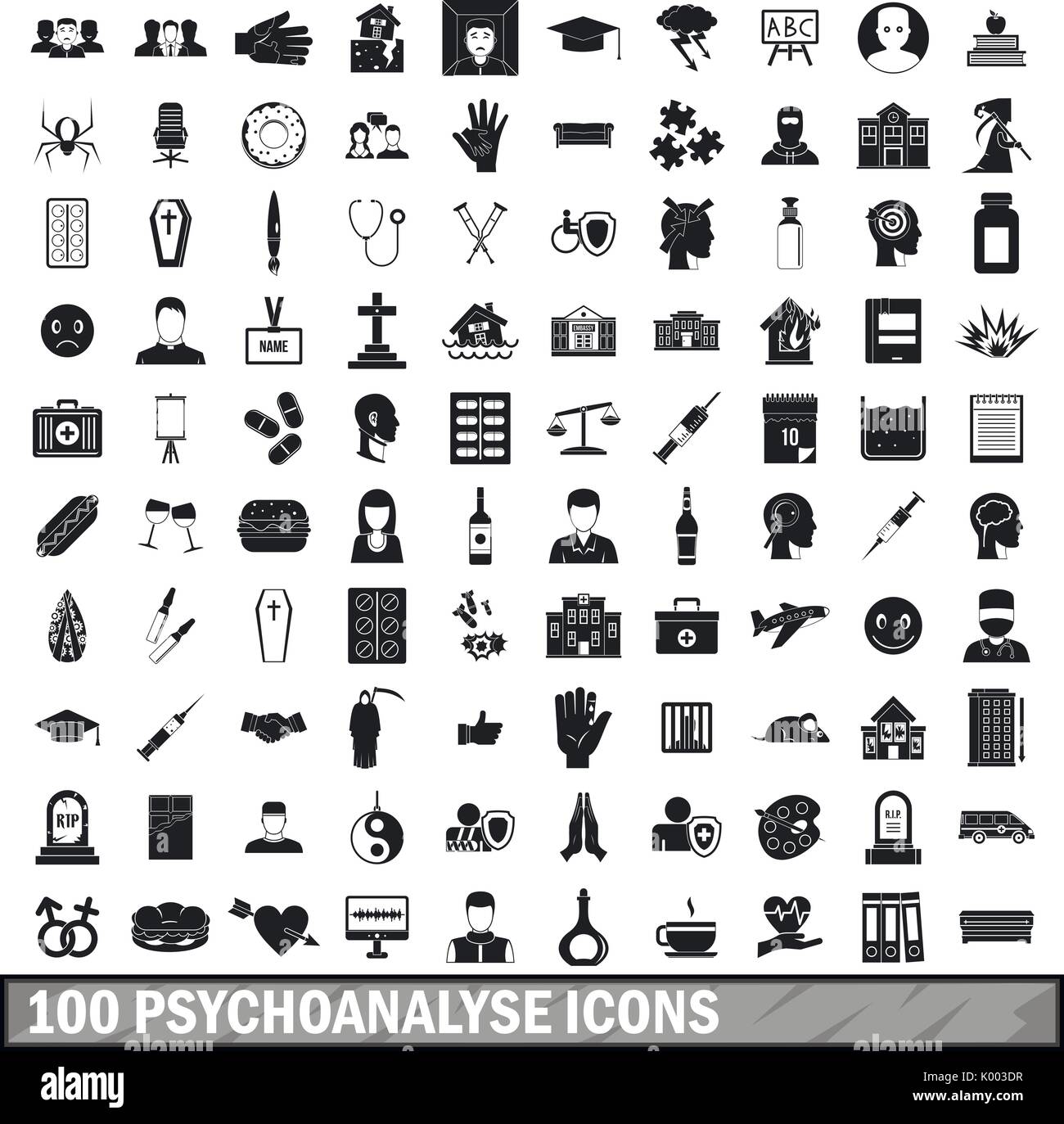 100 psychoanalyse icons set, simple style Stock Vector Image & Art - Alamy