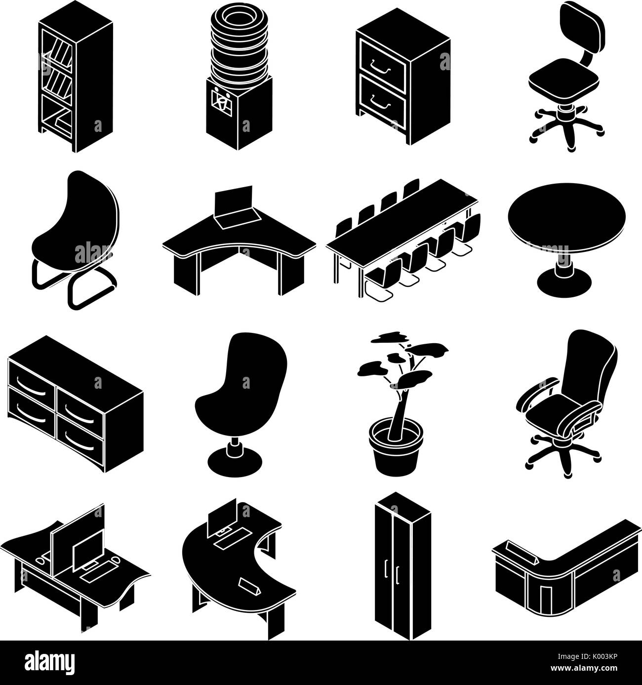 Office furniture icons set, simple isometric style Stock Vector Image & Art  - Alamy