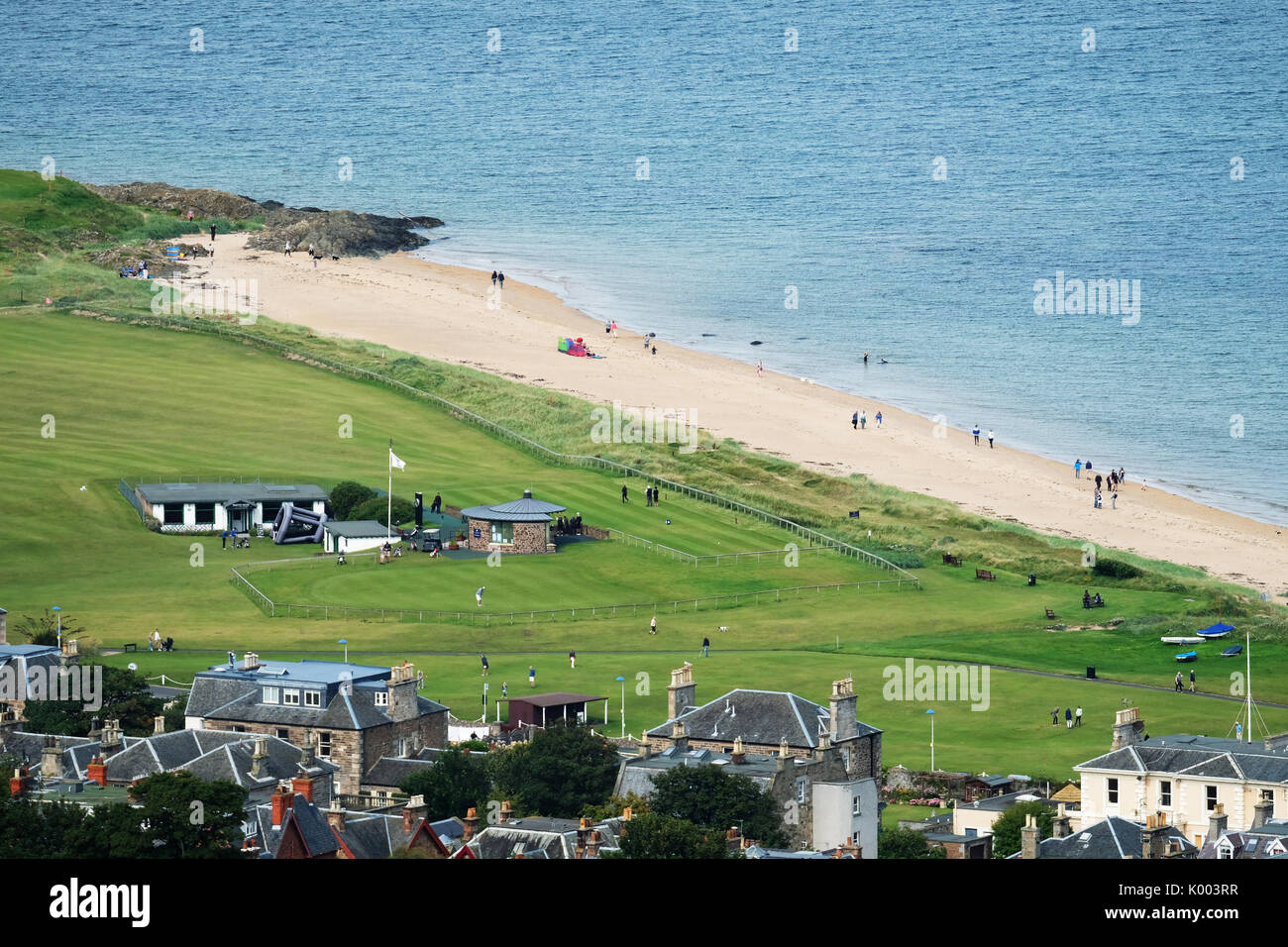 View from North Berwick Law looking down on the West Links golf course