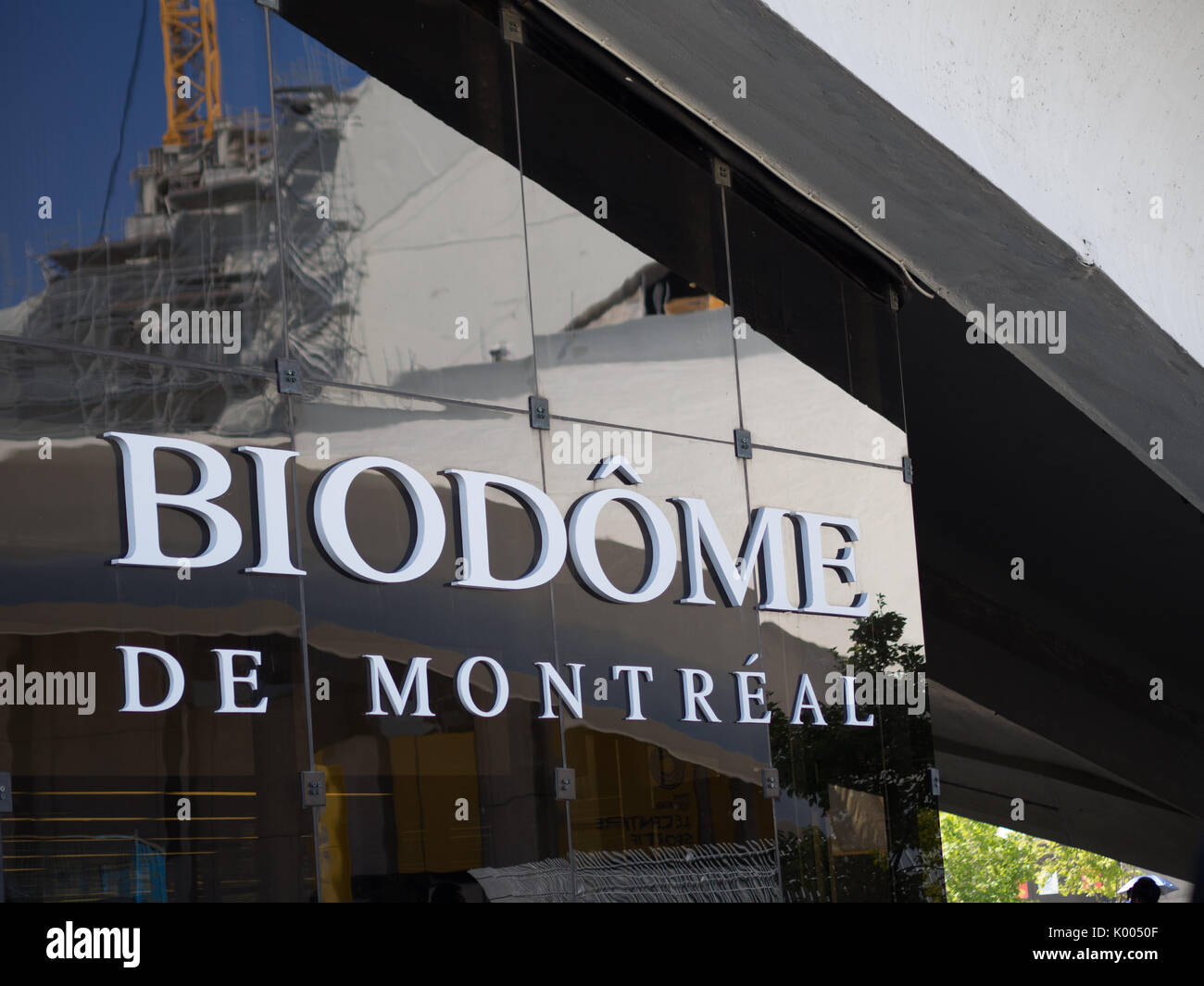 The Biodome in Montreal, Quebec, Canada (showing sign) Stock Photo