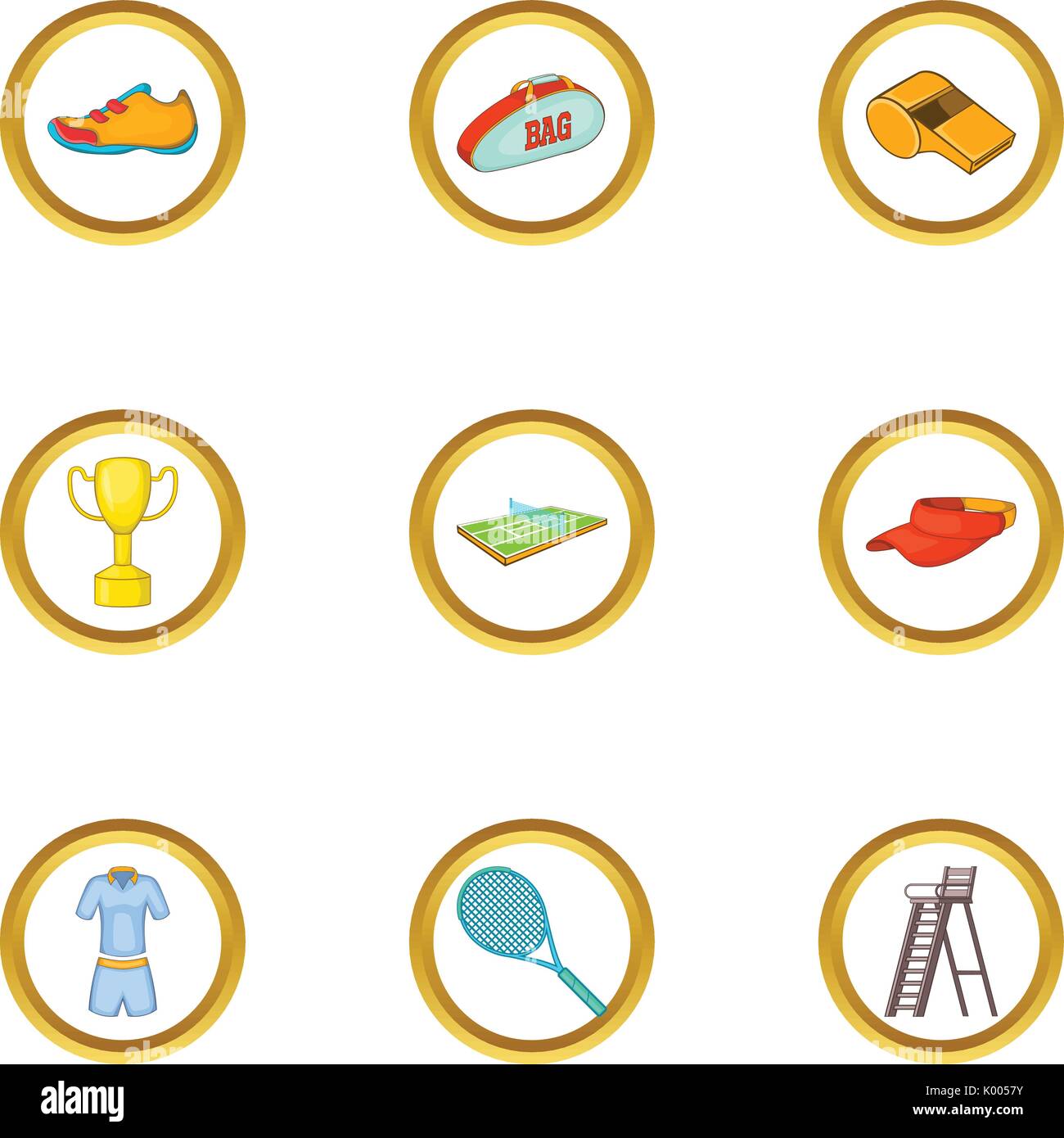 Tennis icons set, cartoon style Stock Vector Image & Art - Alamy