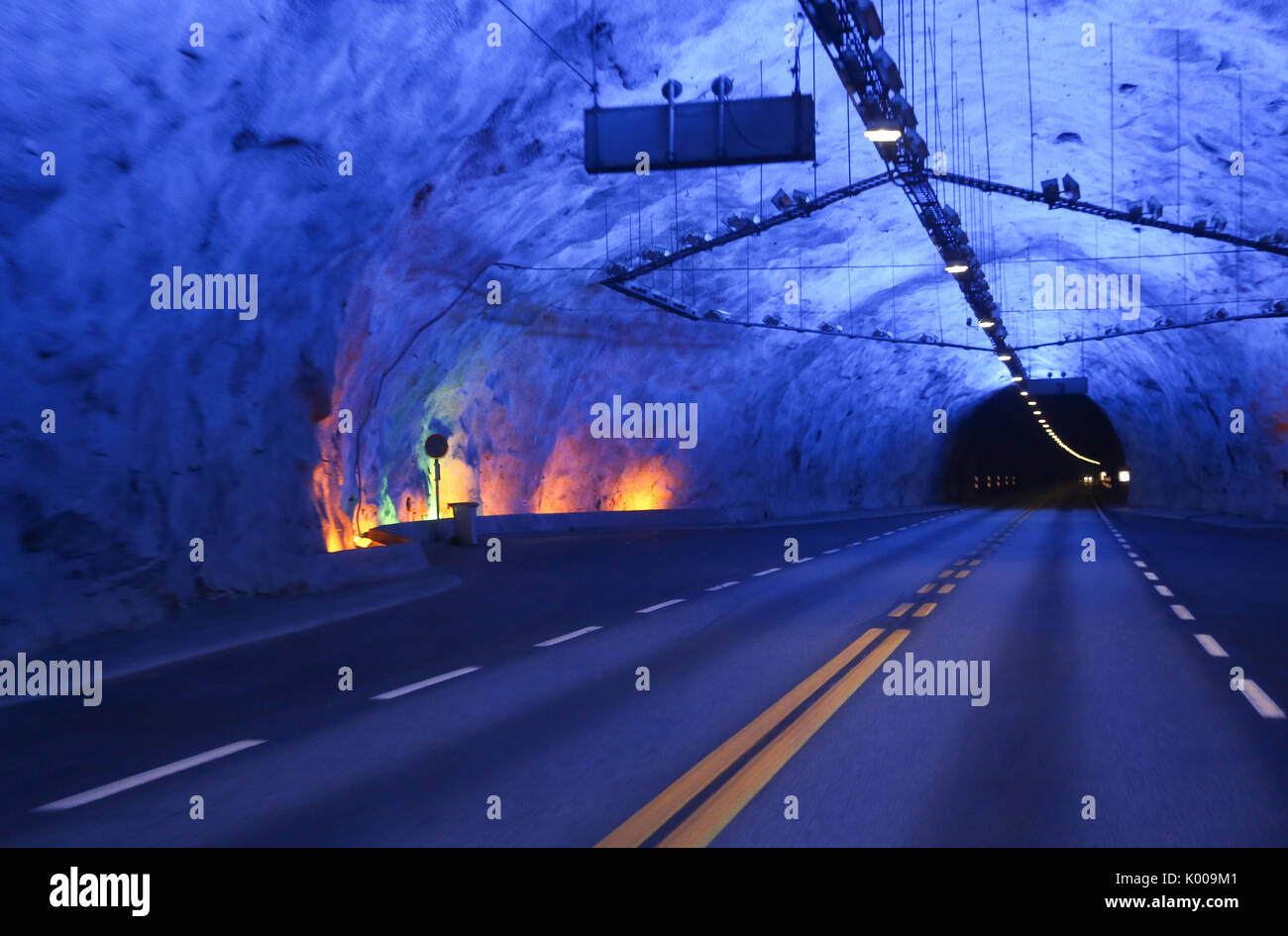 Laerdal Tunnel in Norway, the longest road tunnel in the world Stock Photo