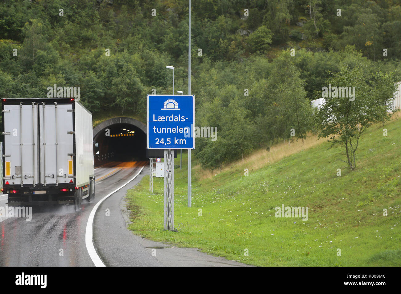 Laerdal Tunnel in Norway, the longest road tunnel in the world Stock Photo