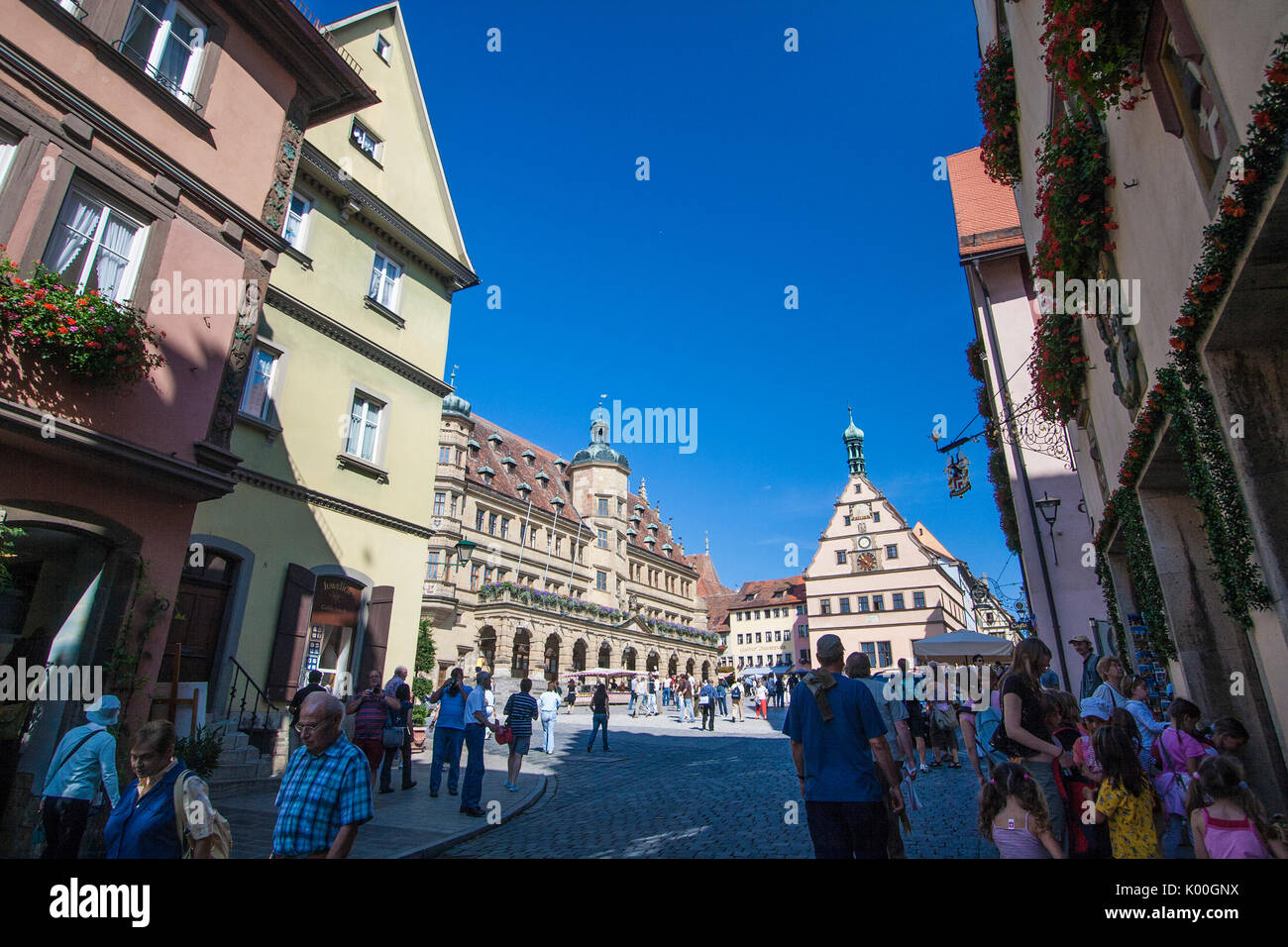 The old city centre of Regensburg Bavaria Southern Germany Europe Stock Photo