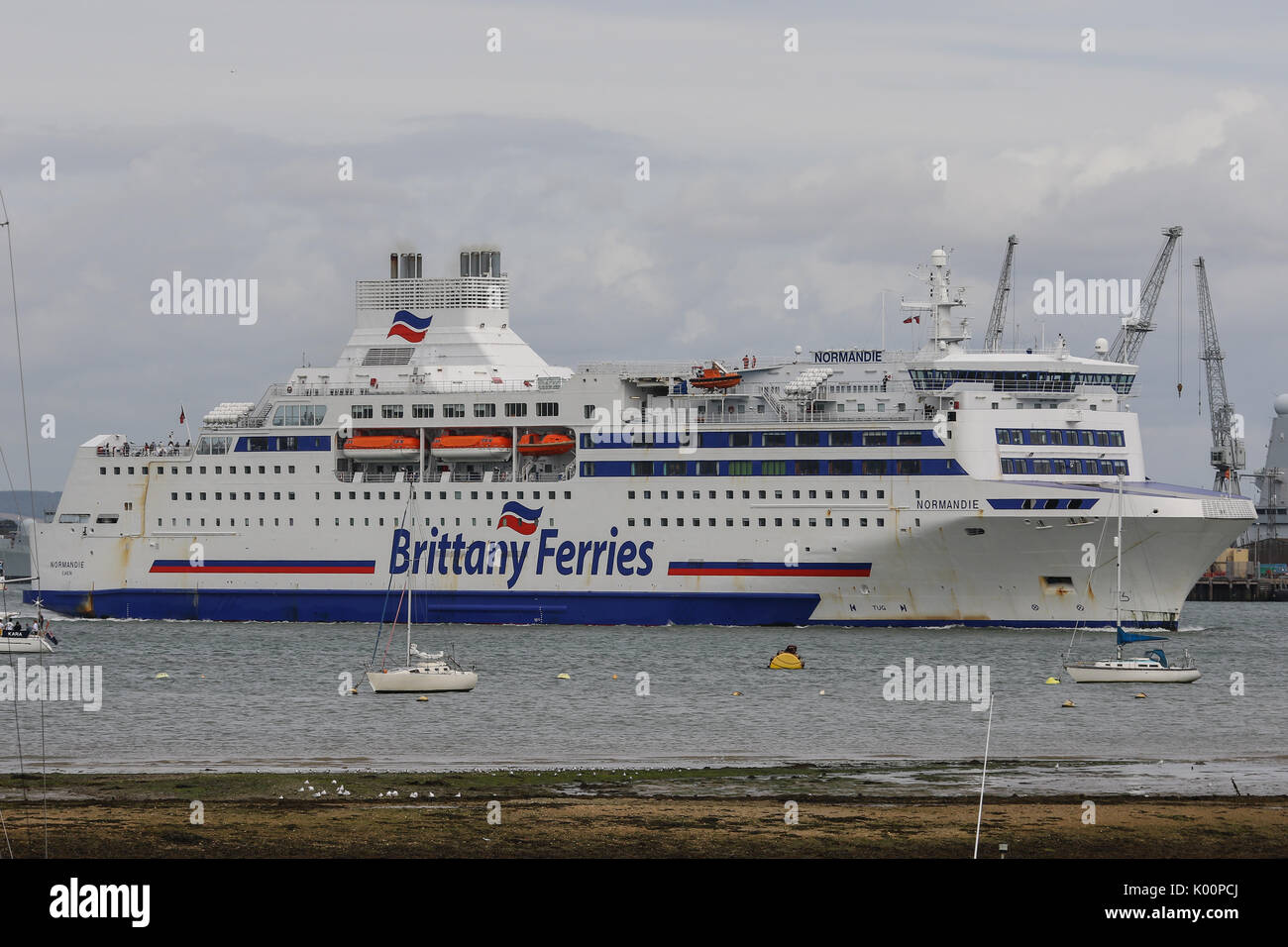 Brittany Ferries Normandie Cruise Ferry departs Portsmouth Harbour